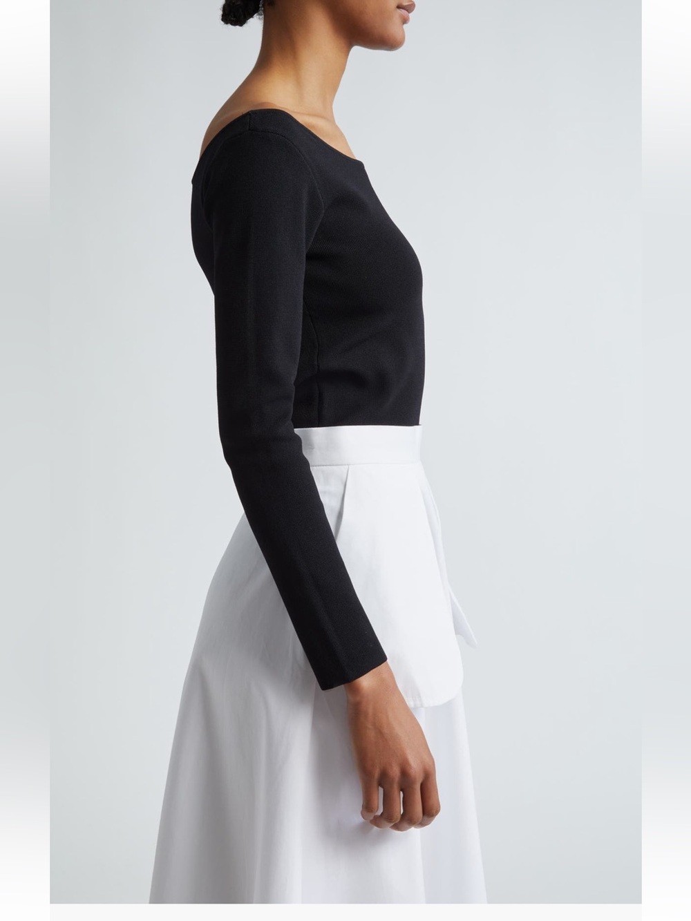Róhe Off the Shoulder Top long sleeve shirt blouse women’s US 8 EU 40 black NWT - Picture 4 of 5